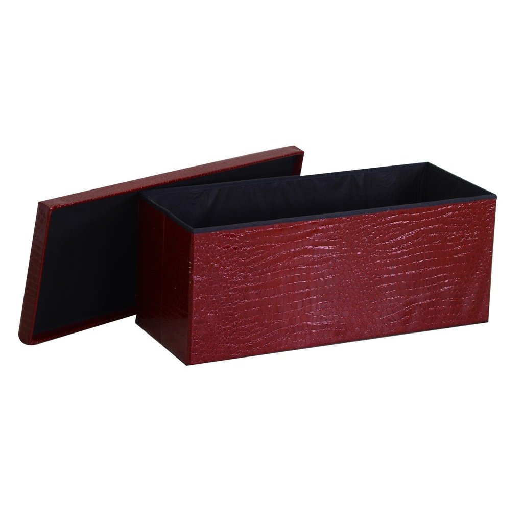 Baule ecopelle rosso rettangolare cm76x40x41