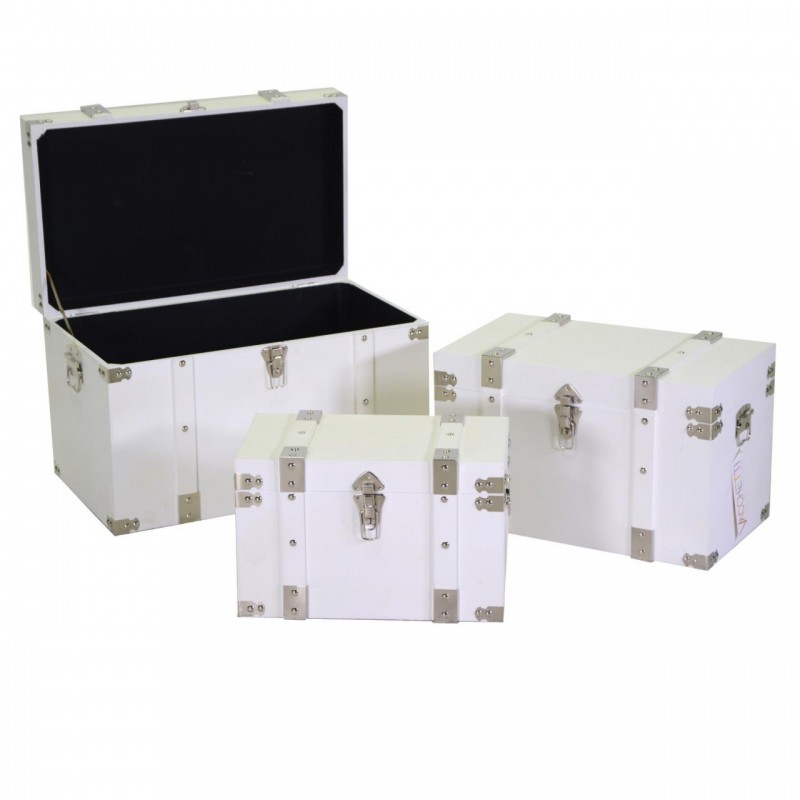 Baule legno 1-3 bianco rettangolare