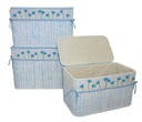 Baule rattan azzurro con fodera
