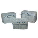 Baule rattan azzurro con fodera