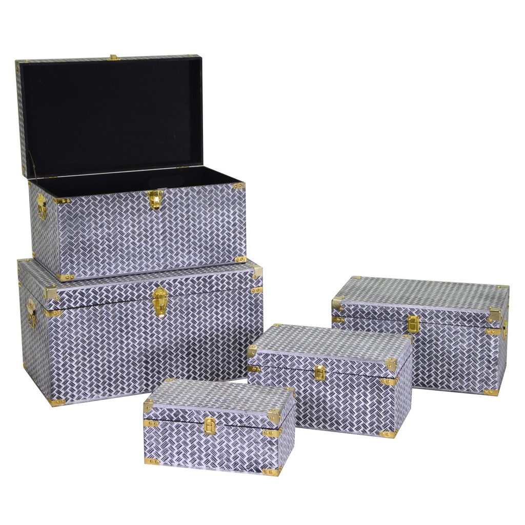 Bauli in legno n. 5 rettangolari