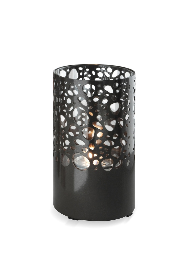 Biocamino da tavolo in metallo marrone 16,5x16,5x27h cm