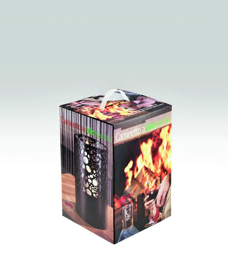 Biocamino da tavolo in metallo marrone 16,5x16,5x27h cm