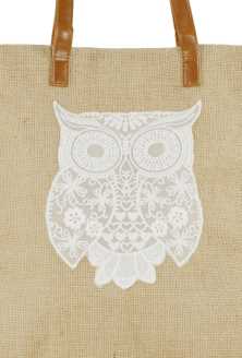 Borsa yuta decoro gufo fy-1531 cm. 28 x9 x 37