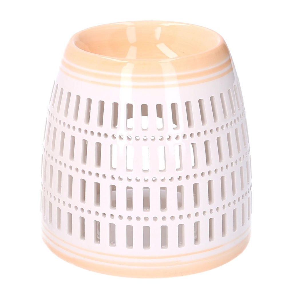 Bruciaessenze ceramica arancione tondo cmø12,6h12,6