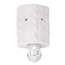 Bruciaessenze plug ceramica trecce bianco  cm10,4x7,9h12,7