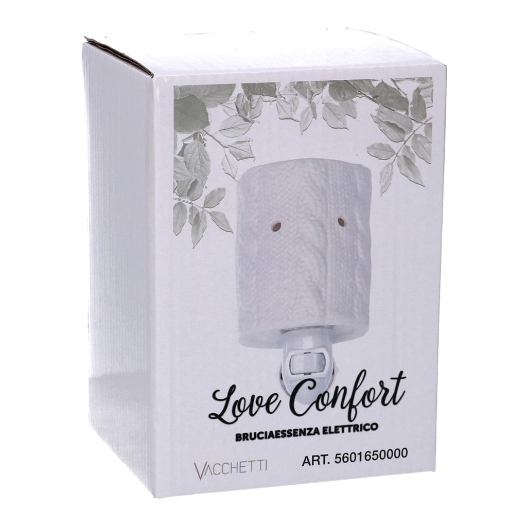 Bruciaessenze plug ceramica trecce bianco  cm10,4x7,9h12,7