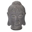 Buddha resina grigio cm 21x20h32