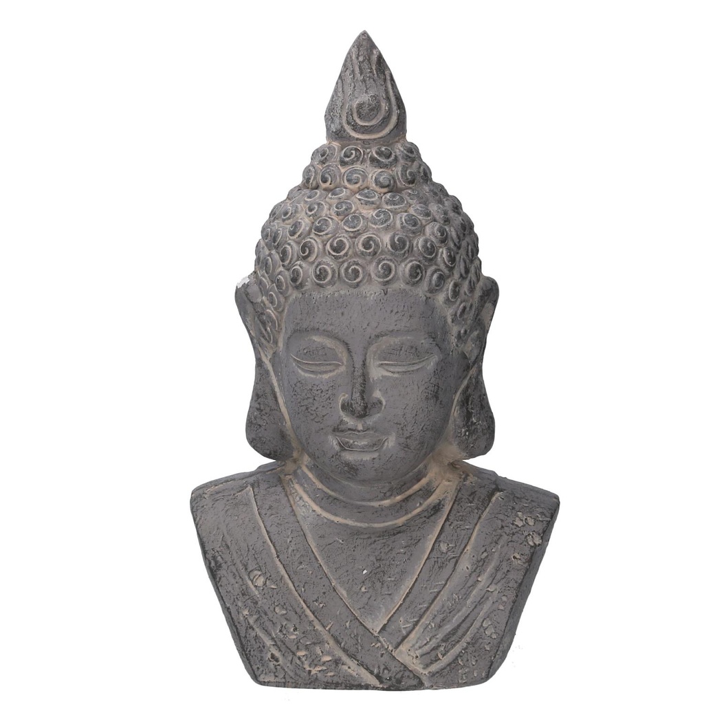 Buddha resina grigio cm 24,5x17h41