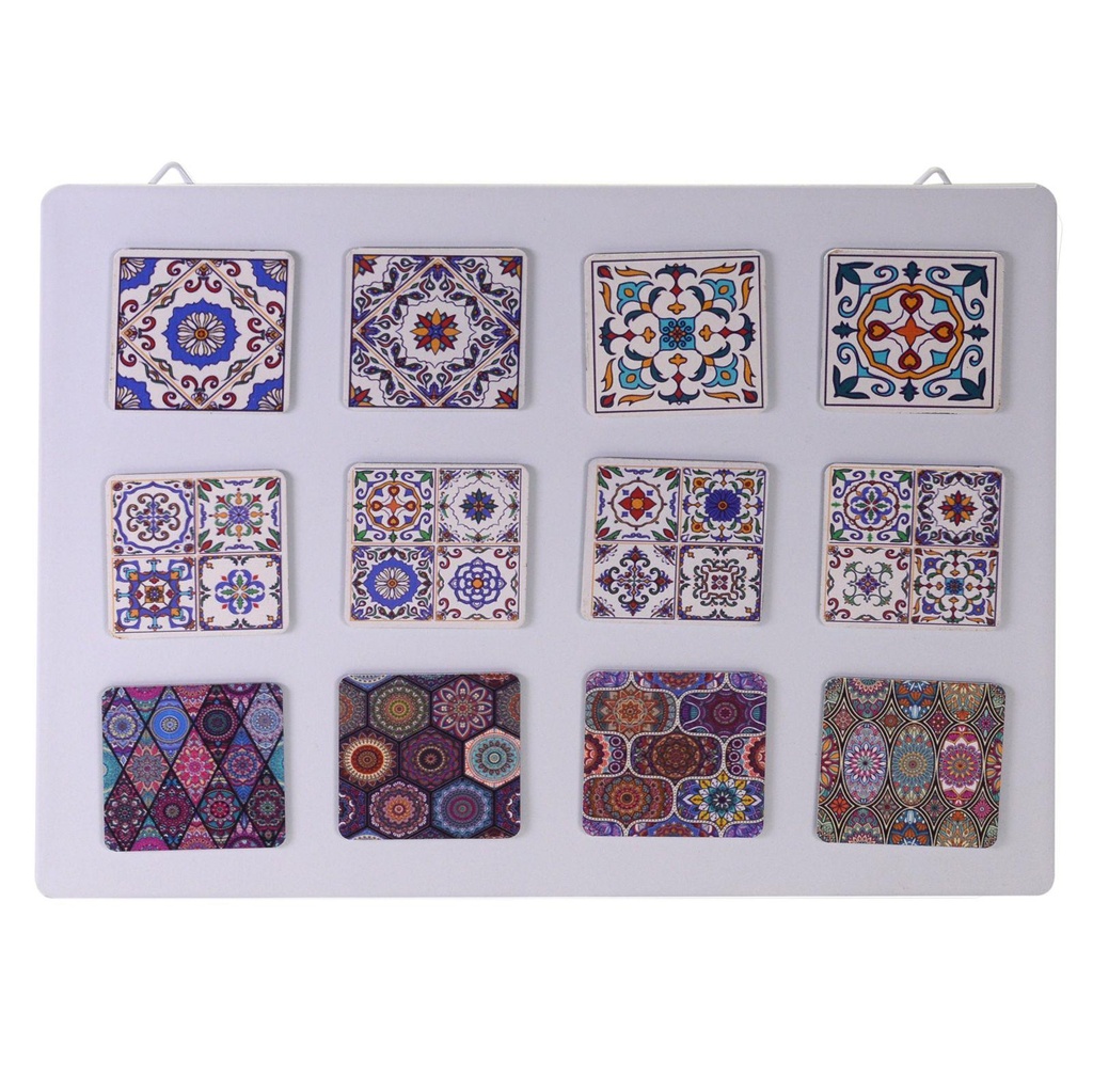 Metal magnet set 12 pieces assorted decoration w-display cm6x6