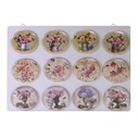 Metal magnet set 12 pieces ass fioric-exhibitor cmø7,3