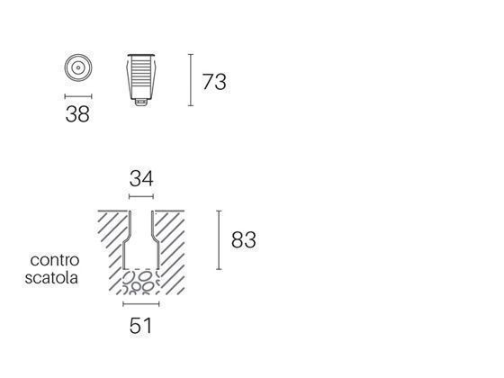 Calp.D.3,8 - 2,5W Led 3000K  linea hangar  acciaio