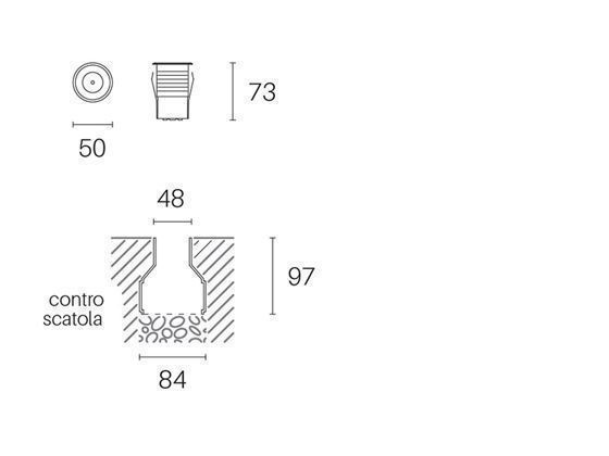 Calp.D.5 - 2,5W Led* 4000K  linea hangar  acciaio