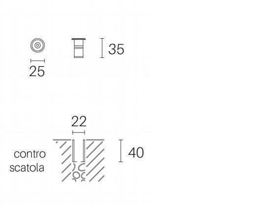 Calpestabile 1W Led* 4000K  linea micro  acciaio
