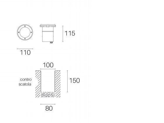 Calpestabile Gu10  linea route  acciaio