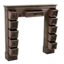 Brown wooden fireplace with drawers cm108x18h101