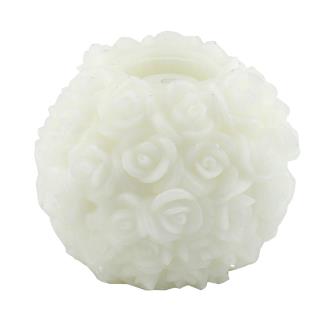 Candela Led Bianco con rose cm 25 x 20 h