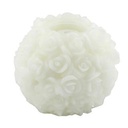 Candela Led Bianco con rose cm 25 x 20 h