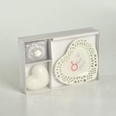 Candela c/piattino cuore marte licheni&amp;muschio cm26x17h4,5 - 15ore