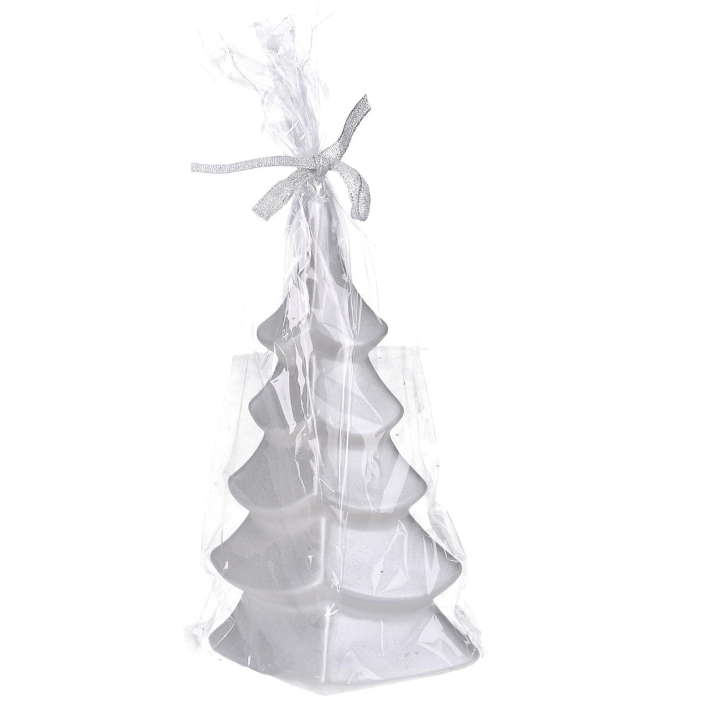 Candela paraffina albero argento cm8h22,5