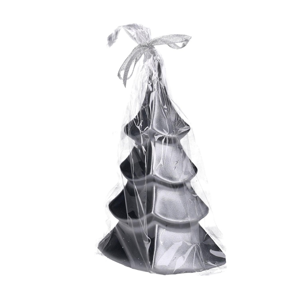 Candela paraffina albero grigio cm7h18,5