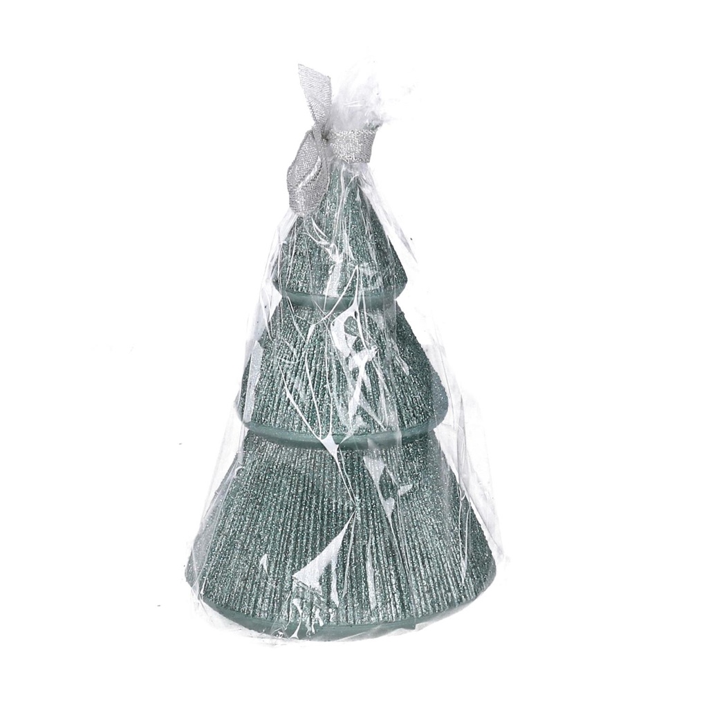 Candela paraffina albero verde cmø9h13,5
