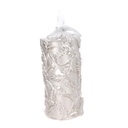 Candela paraffina foglie goffrate champagne cm ø7h15
