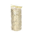 Candela paraffina foglie goffrate oro cm ø7h15
