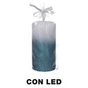 Candela paraffina led azzurro cm ø7,5h15