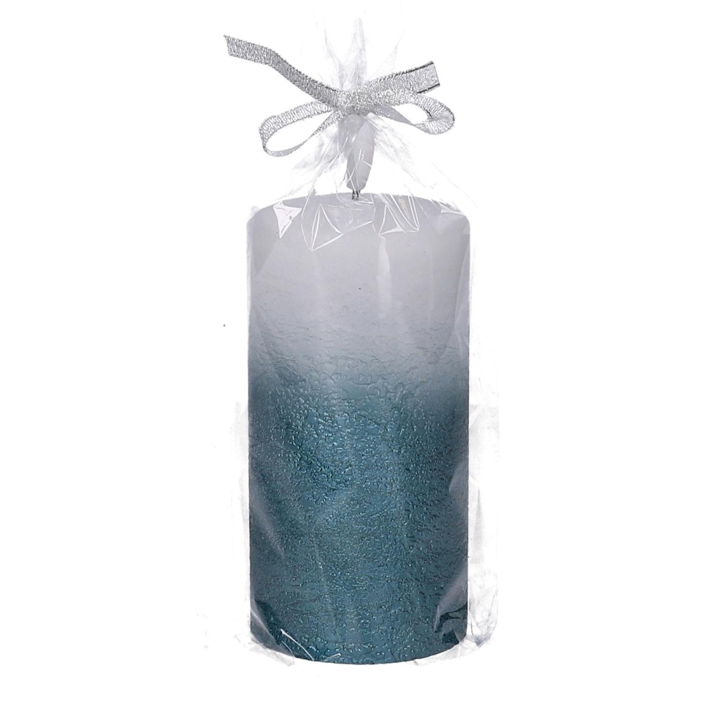 Candela paraffina led azzurro cm ø7,5h15