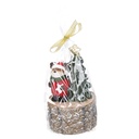 Candela paraffina renna rosso con albero marrone cmh15,5