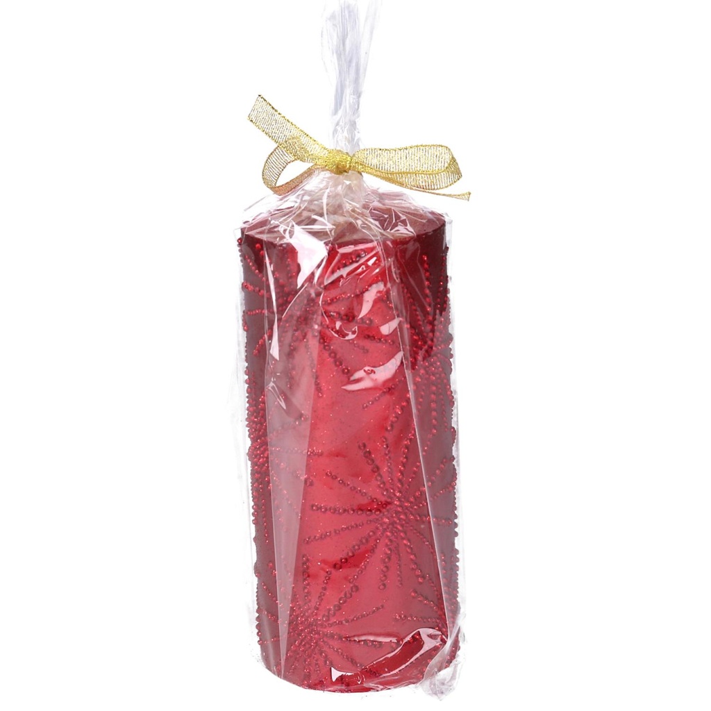 Candela paraffina rosso cm ø7h15