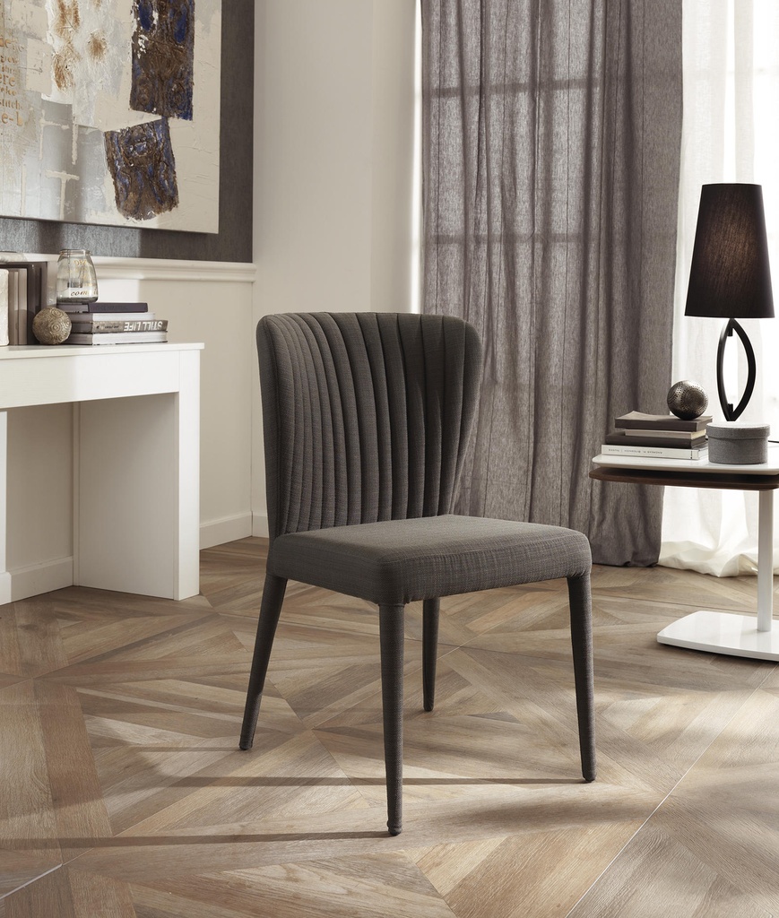 2x Sedia in tessuto marrone viva 1070 58 cm x 56 cm H. 87 cm