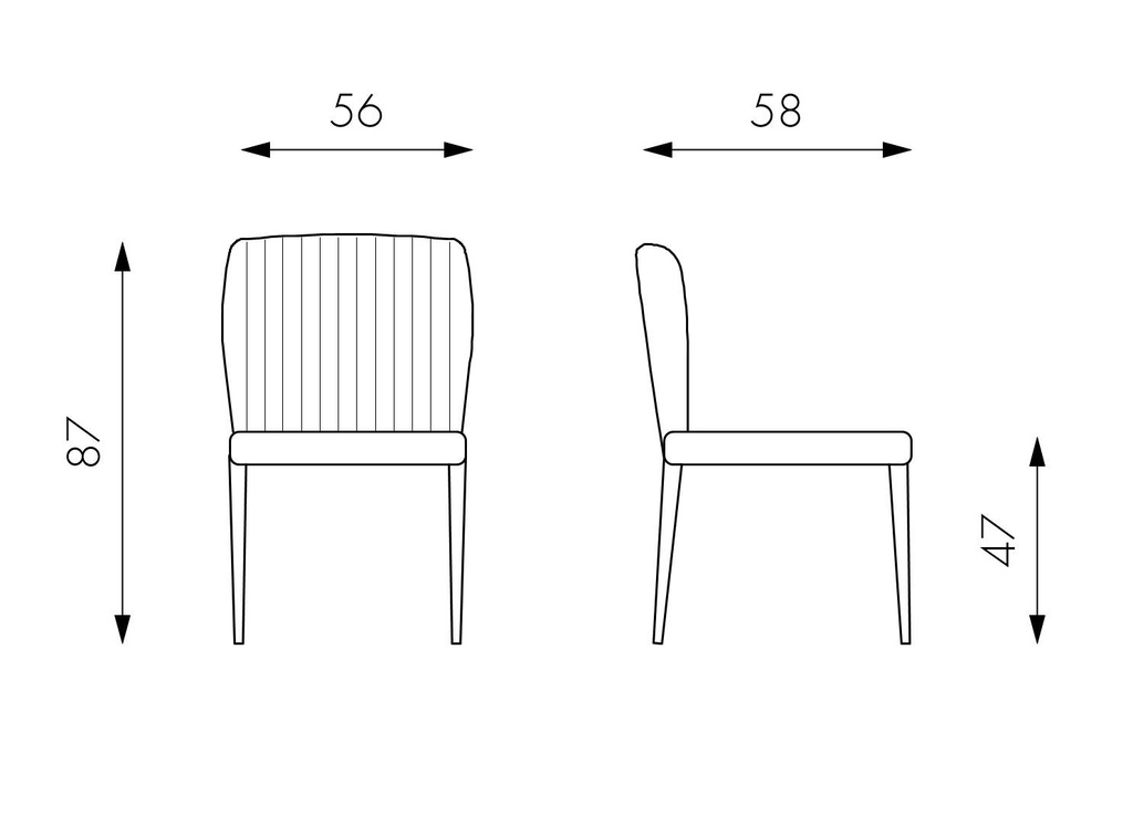 2x Sedia in tessuto marrone viva 1070 58 cm x 56 cm H. 87 cm
