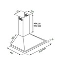 Cappa a piramide 60 cm Eolo 60 nera Samet
