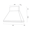 Cappa aspirante BISTROT in acciaio inox brunito cm 90