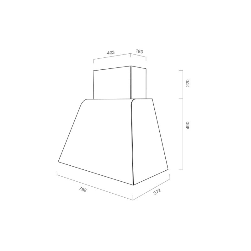 Cappa aspirante BRIO METAL in acciaio inox brunito cm 80