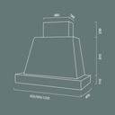 Cappa aspirante BRIO WOOD in acciaio inox silver e cornice in legno cm 120