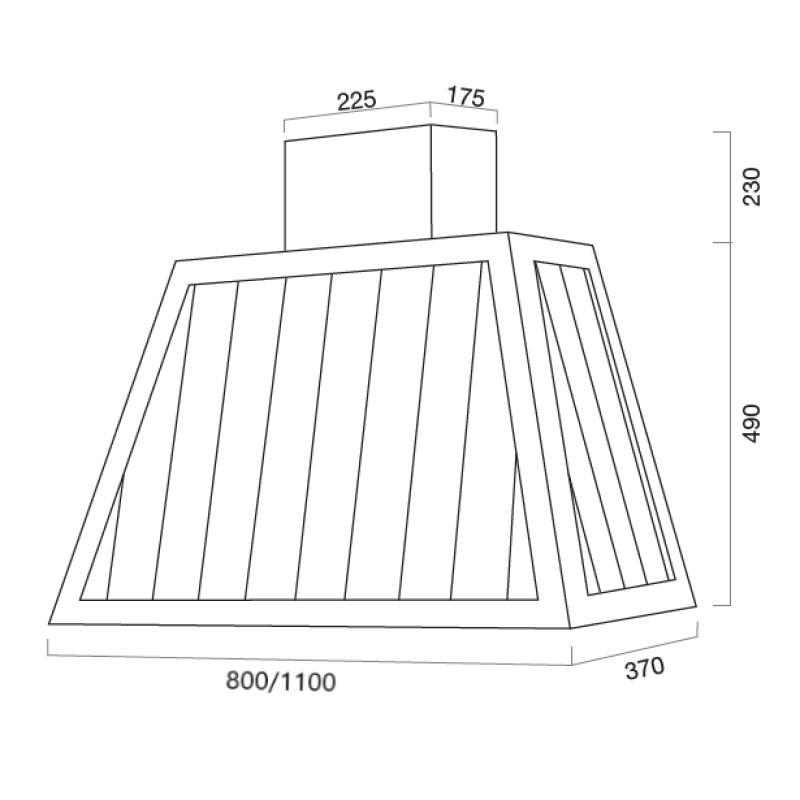 Cappa aspirante GARAGE METAL in acciaio inox brunito cm 80