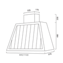Cappa aspirante GARAGE WOOD DOGATO in acciaio inox silver cm 80