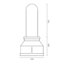 Cappa aspirante URBAN 100% in acciaio inox brunito cm Ø50