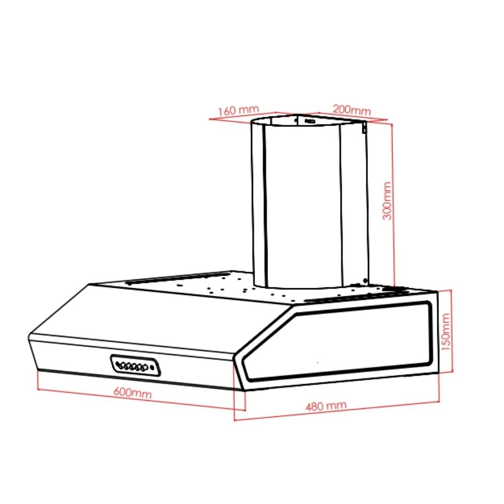 Cappa con camino Maestrale inox 60 Potente e Stilosa