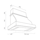 Cappa cucina rustica bianca APRIBILE con cornice in legno cm 120
