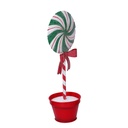 Caramella metallo lecca-lecca con vaso verde cm11,5x9h30,5