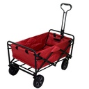 Carrello in tessuto rosso pieghevole con maniglia e ruote