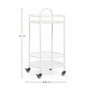 Carrello per bottiglie in acciaio Bianco