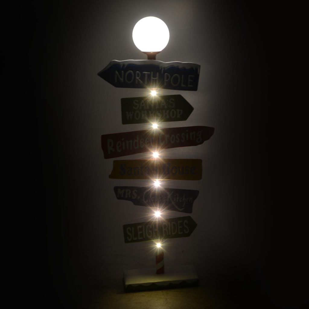 Cartello metallo indicazioni led multicolor cm46x16,5h106,5