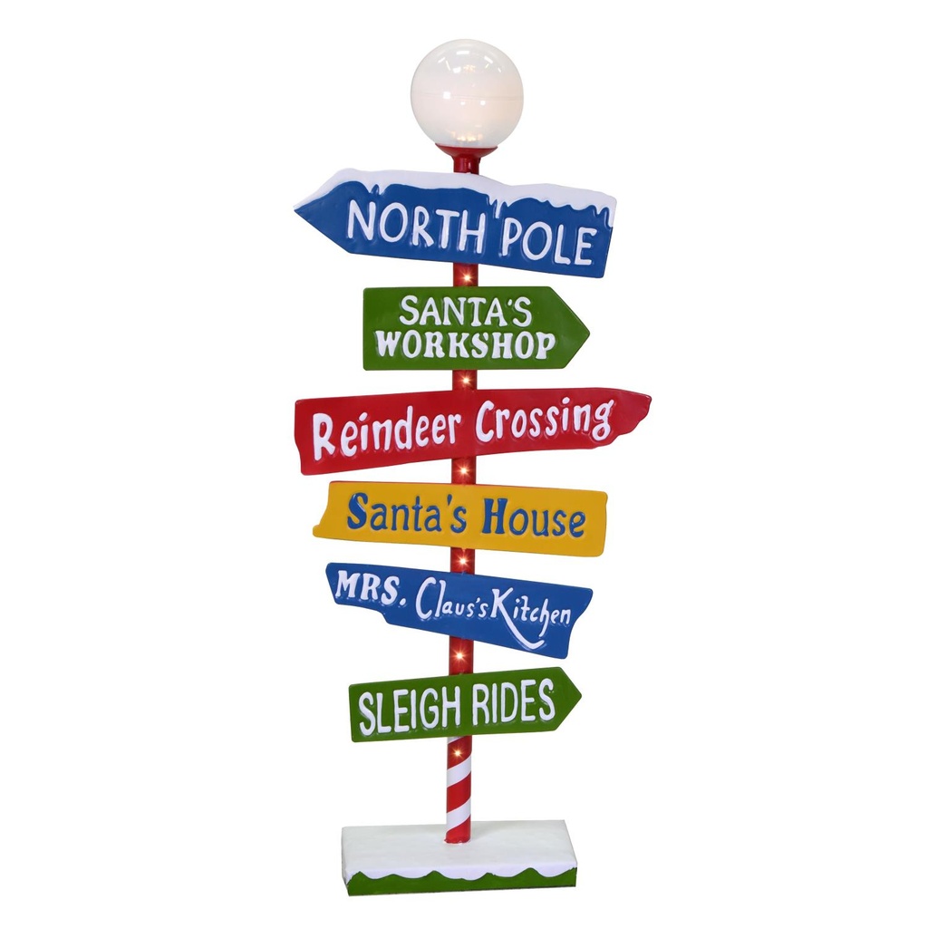 Cartello metallo indicazioni led multicolor cm46x16,5h106,5