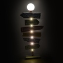 Cartello metallo indicazioni led multicolor cm46x16,5h106,5