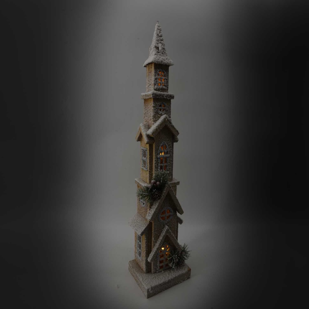 Casetta legno con led naturale cm14x12h69